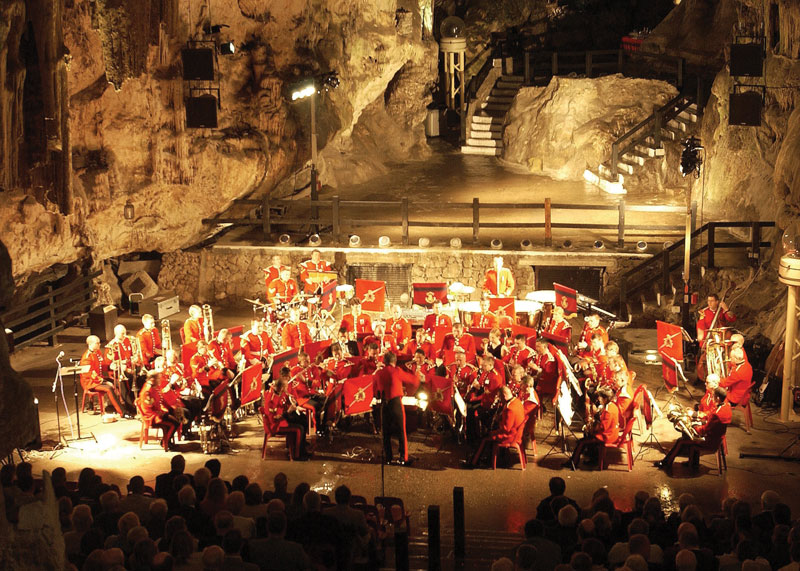 Concerts and different shows take place at St. Michael's Cave.
