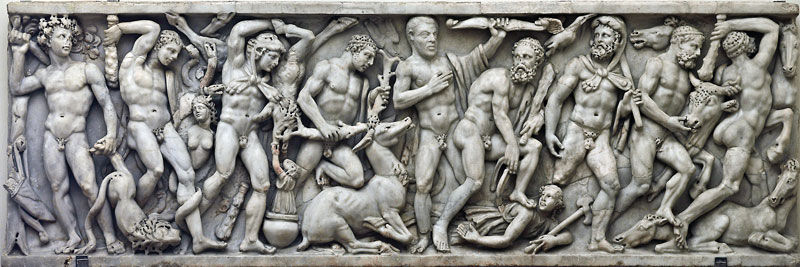 The 12 labors of Hercules Roman sarcophagus. 3rd century B.C.
