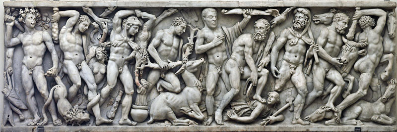 The 12 labors of Hercules Roman sarcophagus. 3rd century B.C.
