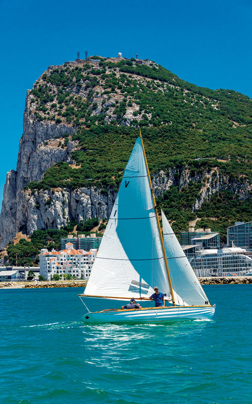 The strong winds off the coasts of Gibraltar are ideal for sailing.
