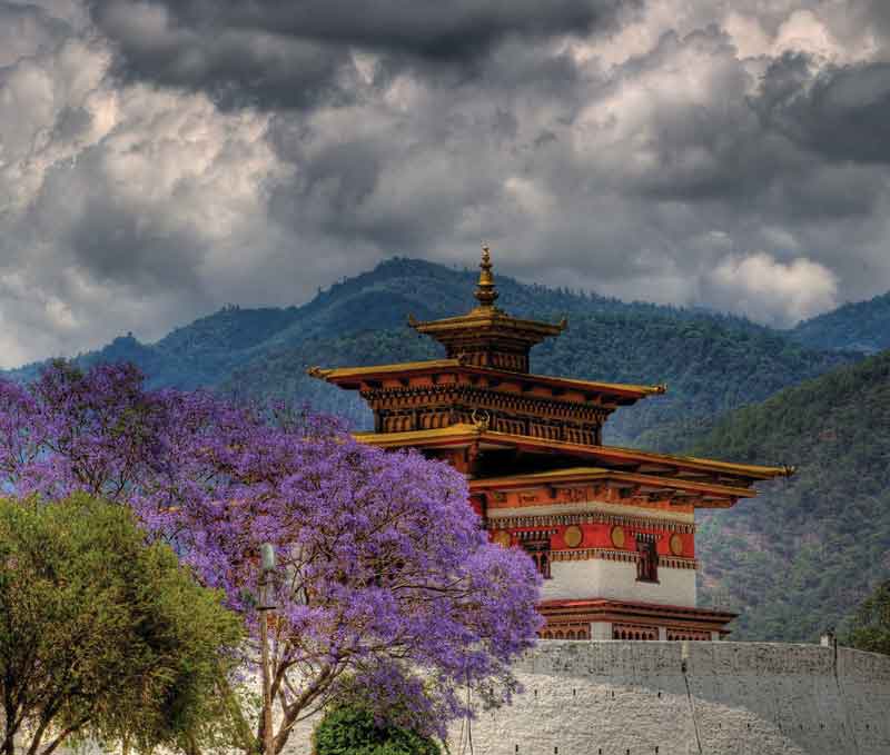 The Dzongs (monasteries and fortresses) were built historically in places of strategic importance. 
