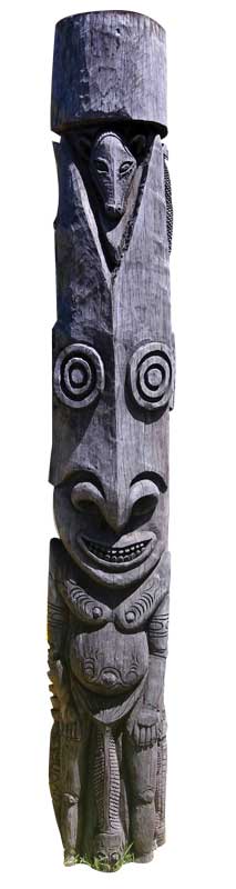 Ancient wood sculpture at the National Museum of Fiji.
