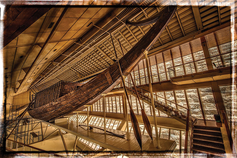 Amura,Museo de la barca solar de Keops en Guiza, Egipto.