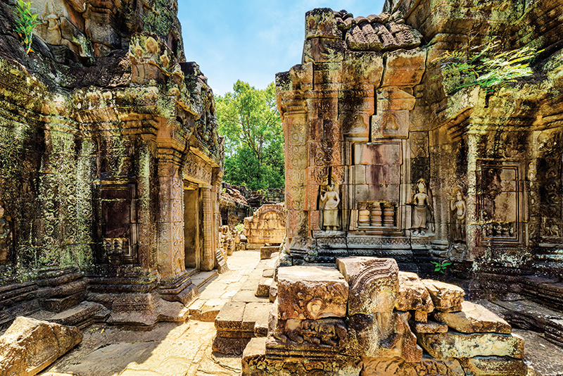 Amura, Camboya, Cambodia, Las ruinas de Angkor son de las más antiguas en el sureste de Asia. 