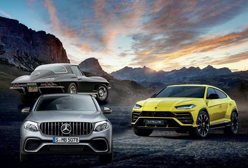 Amura, Camboya, Cambodia,Estilos futuristas y un clásico que encanta,AMG GLC 43 Coupe,SUV Lamborghini Urus,Corvette C2 Sting Ray de GM, 