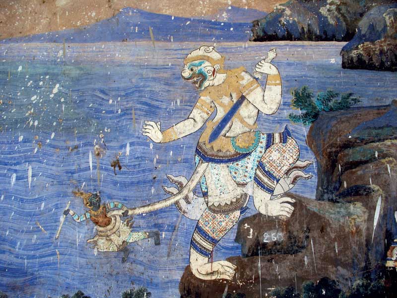 Amura, Camboya, Cambodia,Arte Jemer , Pinturas y murales ilustran escenas épicas, mitológicas y religiosas.
