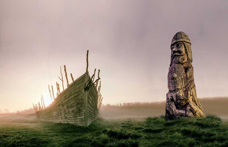 Amura,Dinamarca,Denmark,Vikingos,Escandinavia, The Amager Ark—a contemporary Viking ship recreation by the Italian environmental artist Alfio Bonanno in Copenhagen. 