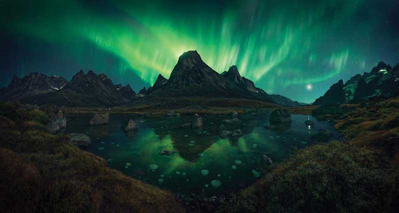 Amura,AmuraWorld,AmuraYachts,Groenlandia, The flickering of the aurora borealis can be seen reflect in the architecture of the country