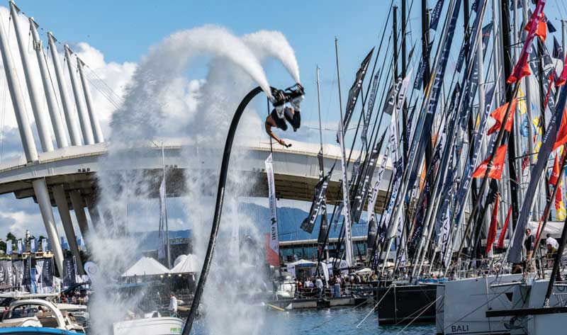 Amura,AmuraWorld,AmuraYachts,Genoa international boat show, Flyboard shows caught the attention of visitors at the Genoa International Boat Show.<br />