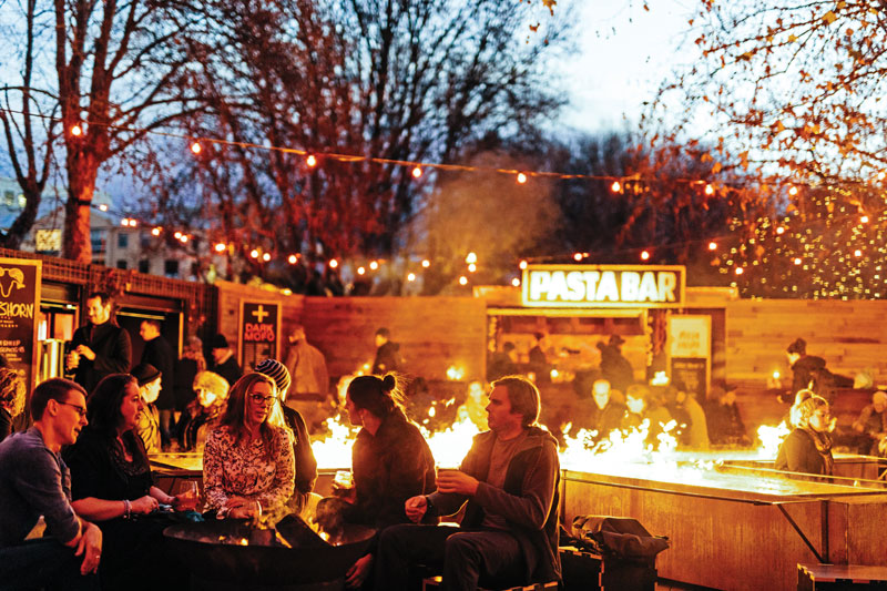 Amura,AmuraWorld,AmuraYachts,Tasmania, The Dark Mofo Winter Feast is enjoyed by moonlight.